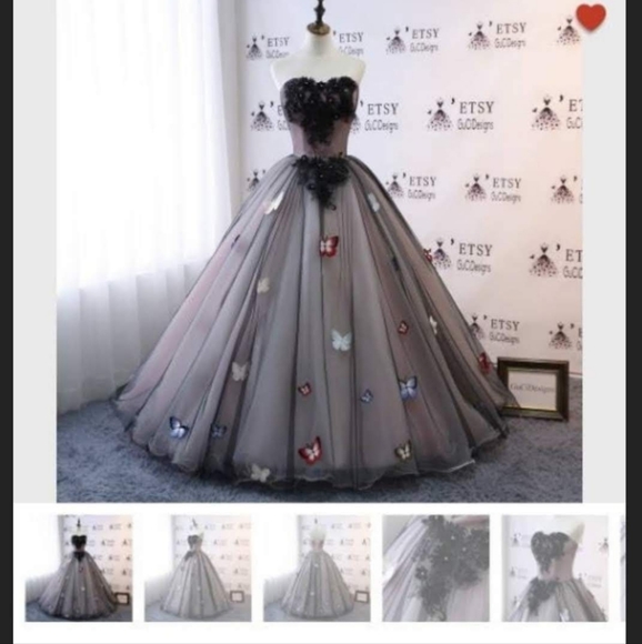 Beautiful Black Evening dress lace and tulle - Picture 2 of 3